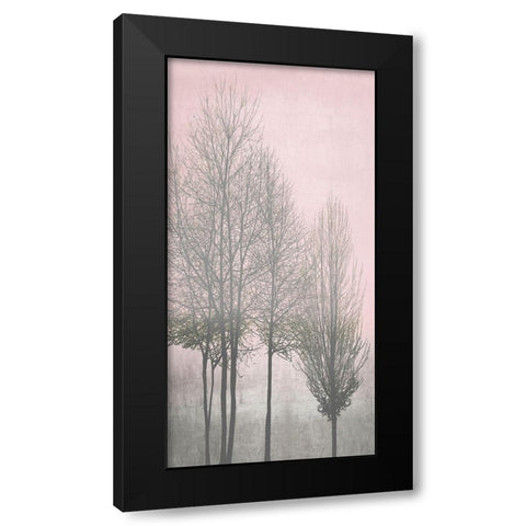Gray Trees on Pink Panel I Black Modern Wood Framed Art Print with Double Matting by Bennett, Kate