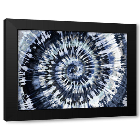Tie Dye Indigo Blue Black Modern Wood Framed Art Print with Double Matting by Kearns, Molly