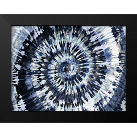 Tie Dye Indigo Blue Black Modern Wood Framed Art Print by Kearns, Molly