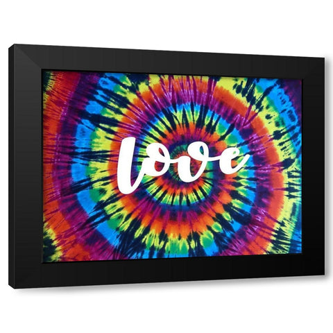 Tie Dye Rainbow Love I Black Modern Wood Framed Art Print with Double Matting by Kearns, Molly