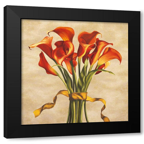 Bouquet ambra Black Modern Wood Framed Art Print with Double Matting by Corradini, Lisa
