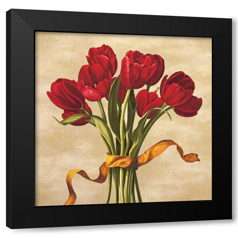 Bouquet rubino Black Modern Wood Framed Art Print by Corradini, Lisa