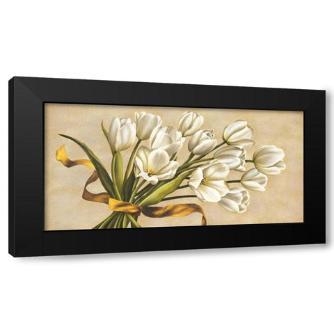 Bouquet perla Black Modern Wood Framed Art Print with Double Matting by Corradini, Lisa