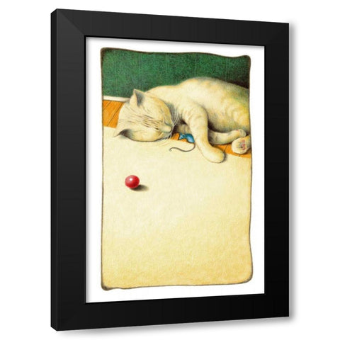 Afternoon Nap Black Modern Wood Framed Art Print with Double Matting by Seeley, Laura