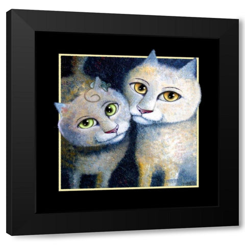 Angels (Black with Mouse) Black Modern Wood Framed Art Print with Double Matting by Seeley, Laura