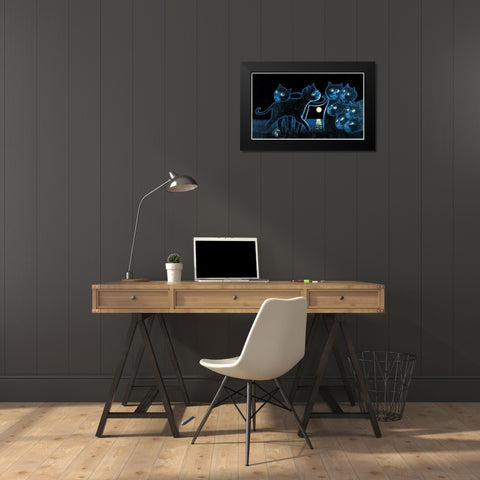 Beach Party (with Mouse) Black Modern Wood Framed Art Print by Seeley, Laura