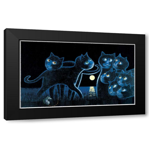 Beach Party (with Mouse) Black Modern Wood Framed Art Print with Double Matting by Seeley, Laura