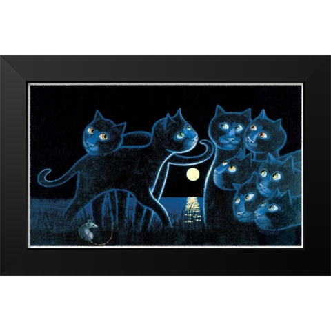 Beach Party (with Mouse) Black Modern Wood Framed Art Print by Seeley, Laura