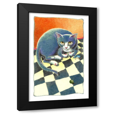 Blue Ribbon Baby Black Modern Wood Framed Art Print by Seeley, Laura
