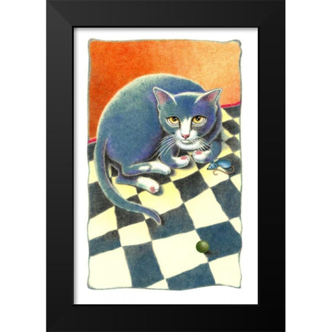 Blue Ribbon Baby Black Modern Wood Framed Art Print by Seeley, Laura