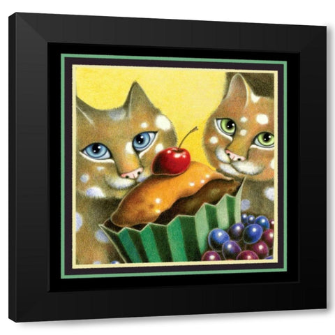 Chocolate marshmallow (Black) Black Modern Wood Framed Art Print by Seeley, Laura