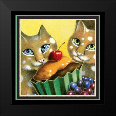 Chocolate marshmallow (Black) Black Modern Wood Framed Art Print by Seeley, Laura