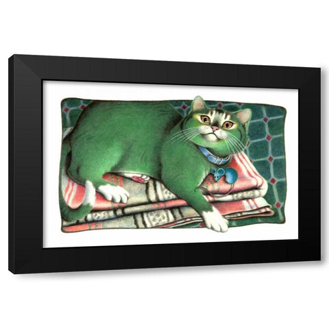 Emerald Queen (with Mouse) Black Modern Wood Framed Art Print with Double Matting by Seeley, Laura