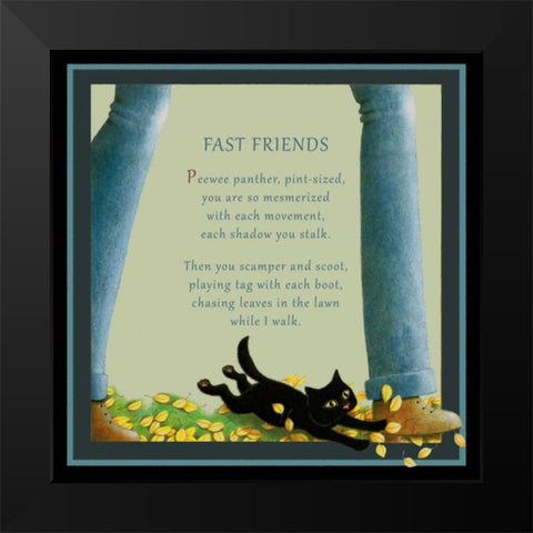 Fast Friends (Black) Black Modern Wood Framed Art Print by Seeley, Laura