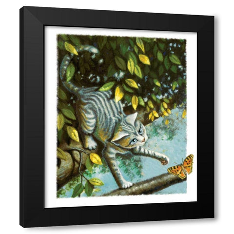 Flutterby Black Modern Wood Framed Art Print by Seeley, Laura