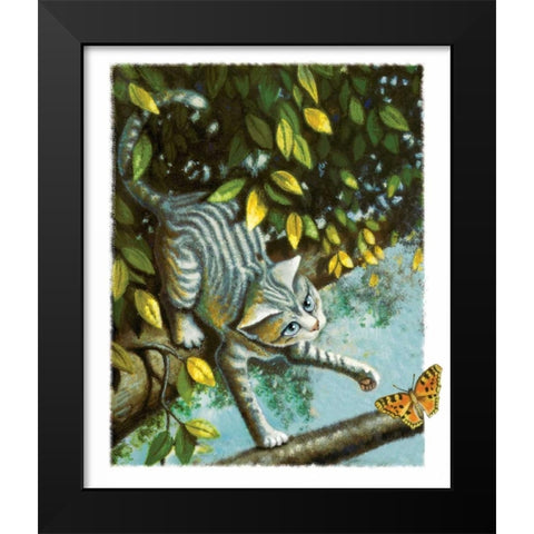 Flutterby Black Modern Wood Framed Art Print by Seeley, Laura