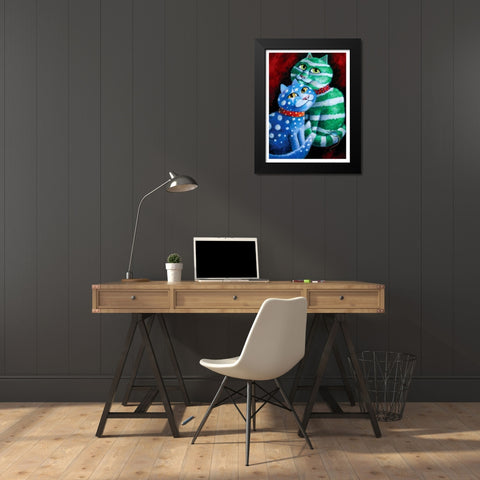 Gift Wrapped Black Modern Wood Framed Art Print by Seeley, Laura