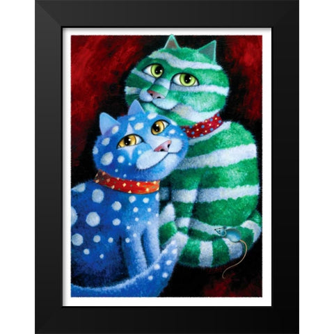 Gift Wrapped Black Modern Wood Framed Art Print by Seeley, Laura