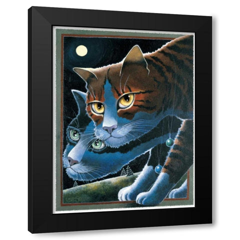 Midnight Reflections Black Modern Wood Framed Art Print with Double Matting by Seeley, Laura