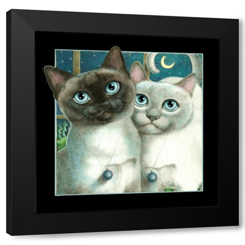 Nights in White Satin (Black) Black Modern Wood Framed Art Print with Double Matting by Seeley, Laura
