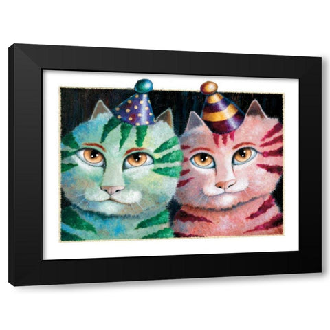 Party Time Black Modern Wood Framed Art Print by Seeley, Laura