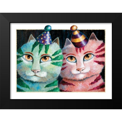 Party Time Black Modern Wood Framed Art Print by Seeley, Laura
