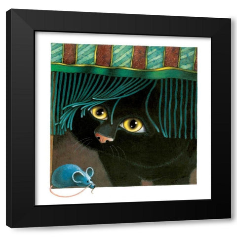 Peek-A-Boo (Yellow) Black Modern Wood Framed Art Print with Double Matting by Seeley, Laura