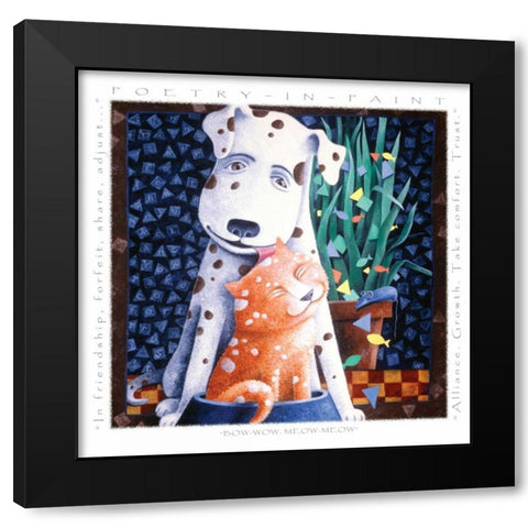 In Friendship-Poetry in Paint Black Modern Wood Framed Art Print with Double Matting by Seeley, Laura