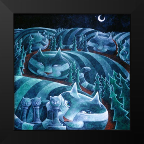 Solo Tryst-Poetry in Paint Black Modern Wood Framed Art Print by Seeley, Laura