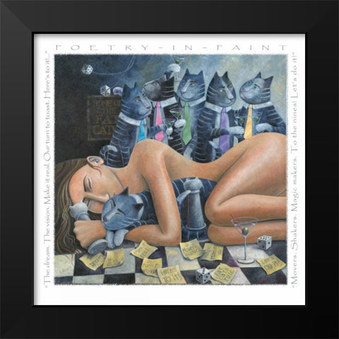 To the Nines-Poetry in Paint Black Modern Wood Framed Art Print by Seeley, Laura