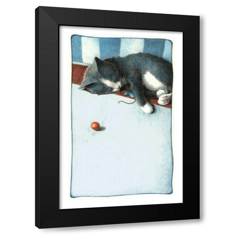 Power Nap Black Modern Wood Framed Art Print with Double Matting by Seeley, Laura