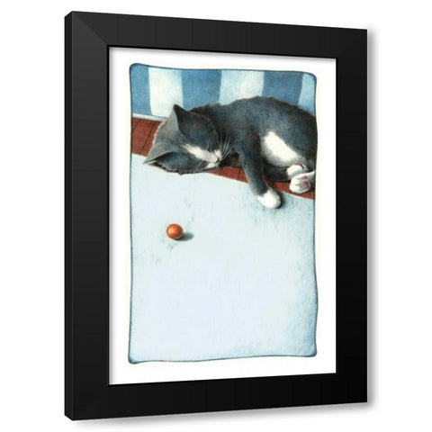 Power Nap (with Mouse) Black Modern Wood Framed Art Print with Double Matting by Seeley, Laura