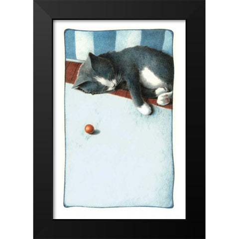 Power Nap (with Mouse) Black Modern Wood Framed Art Print by Seeley, Laura