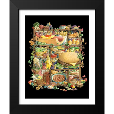Shadowbox Hunt -Food for Thoug Black Modern Wood Framed Art Print by Seeley, Laura