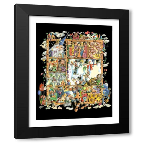 Shadowbox Hunt -Count to Ten Black Modern Wood Framed Art Print by Seeley, Laura