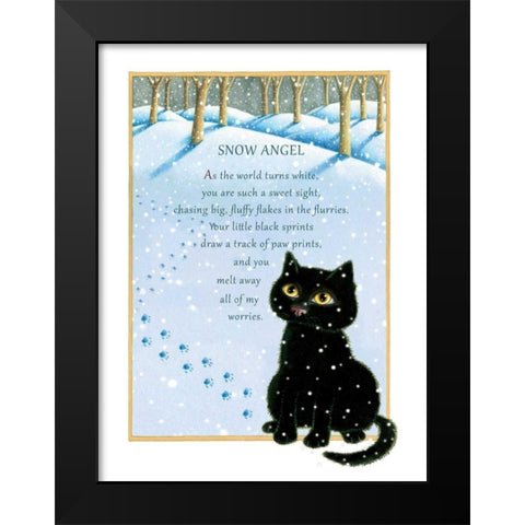 Snow Angel Black Modern Wood Framed Art Print by Seeley, Laura
