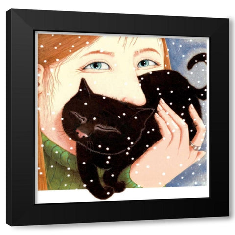 Soft Kisses (Detail) Black Modern Wood Framed Art Print with Double Matting by Seeley, Laura