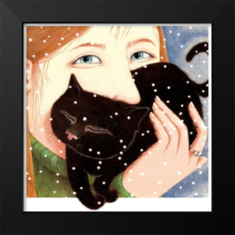 Soft Kisses (Detail) Black Modern Wood Framed Art Print by Seeley, Laura