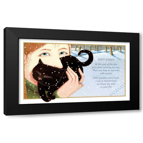 Soft Kisses Black Modern Wood Framed Art Print with Double Matting by Seeley, Laura