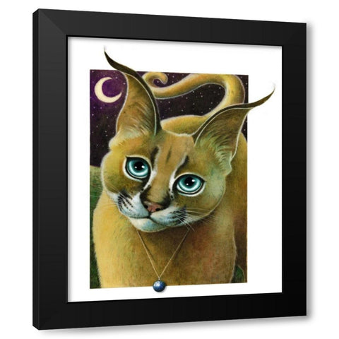 Whisper (Blue) Black Modern Wood Framed Art Print with Double Matting by Seeley, Laura