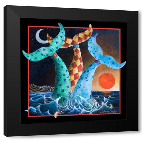 Splash Dance Black Modern Wood Framed Art Print with Double Matting by Seeley, Laura