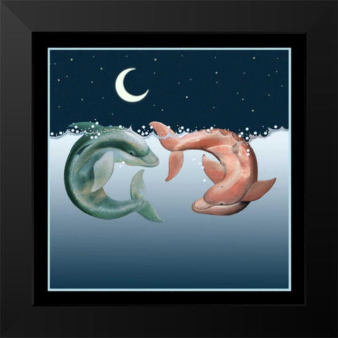Moonbathers Black Modern Wood Framed Art Print by Seeley, Laura