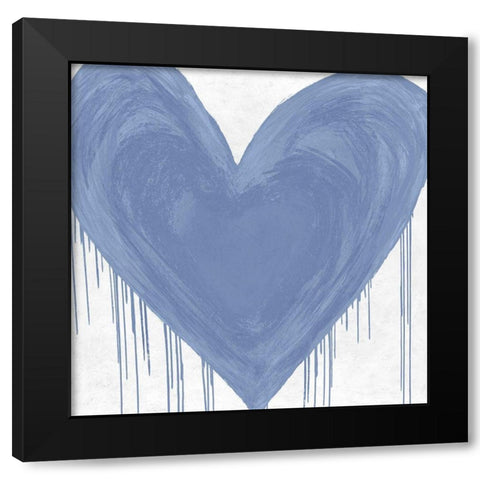 Big Hearted Blue Black Modern Wood Framed Art Print with Double Matting by Rodgers, Lindsay