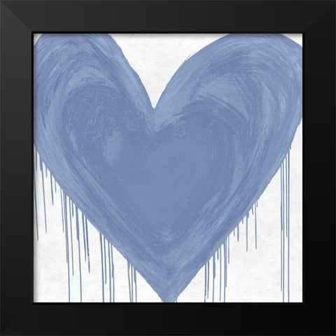 Big Hearted Blue Black Modern Wood Framed Art Print by Rodgers, Lindsay