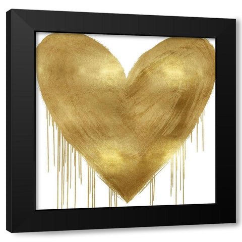 Big Hearted Gold Black Modern Wood Framed Art Print with Double Matting by Rodgers, Lindsay