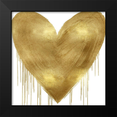 Big Hearted Gold Black Modern Wood Framed Art Print by Rodgers, Lindsay