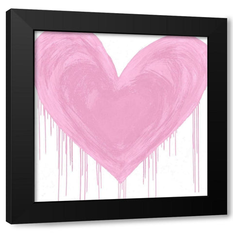 Big Hearted Pink Black Modern Wood Framed Art Print with Double Matting by Rodgers, Lindsay