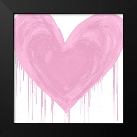 Big Hearted Pink Black Modern Wood Framed Art Print by Rodgers, Lindsay