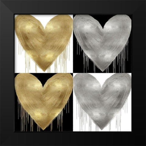 Big Hearted Quartet III Black Modern Wood Framed Art Print by Rodgers, Lindsay