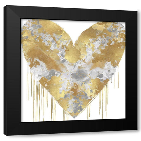 Big Hearted Silver and Gold Black Modern Wood Framed Art Print with Double Matting by Rodgers, Lindsay